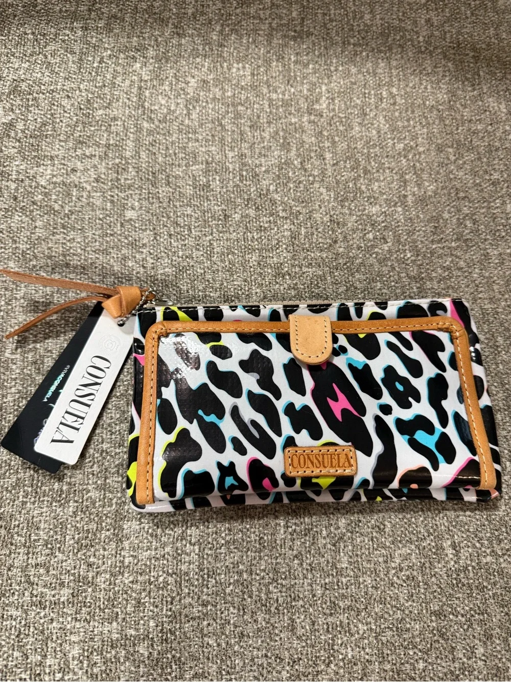 Consuela Multicolor Leopard Print Slim Wallet